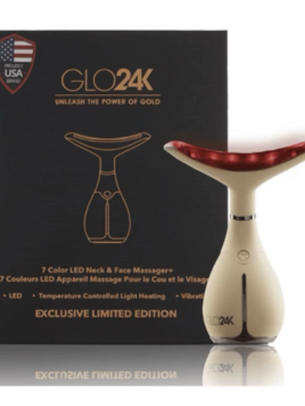 Gold & Red LED Neck and Face Massager - Limited Edition
